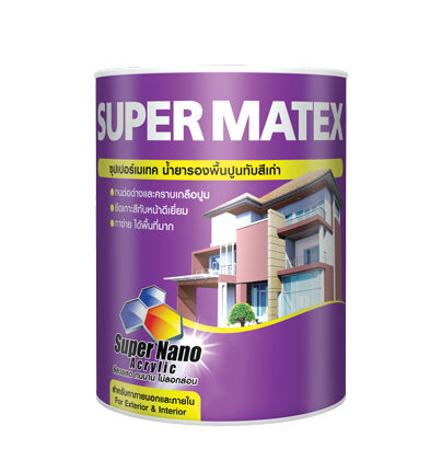 SUPER MATEX สีรองพื้นปูนเก่า ชนิดใส 0CON สําหรับภายนอกและภายใน