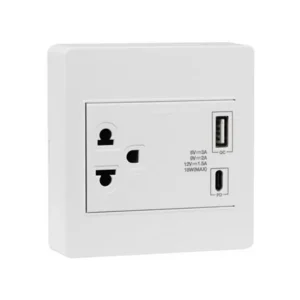 ชุด M Plus ฝาครอบ + เต้ารับกราวด์ เดี่ยว + USB + Type-C รุ่น M3N-E1USBAC HACO