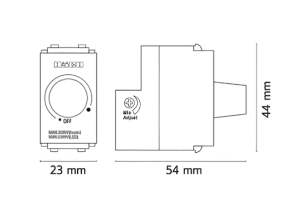 IC สวิตช์ หรี่ไฟ LED / Dimmer 200w - 300w ขาว W2717LED รุ่น HD-I300/L200 ซีรี่ย์ ICON (Wide-Series) HACO - Image 2
