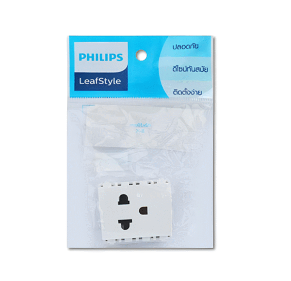 Leaf ปลั๊กกราวด์ เดี่ยว ขาว PHILIPS - Image 2