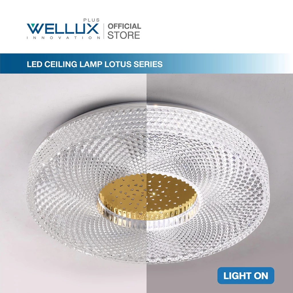 โคมซาลาเปา LED 42w 3 สเต็ป + รีโมท รุ่น Lotus WELLUX - Image 3