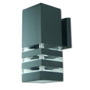 DCO- 2828 -BK 90MM (ผอม) โคมไฟกิ่ง ภายนอก สี่เหลี่ยม ดำ 3 ขีด ส่อง เดี่ยว E27 90x235x150mm DC