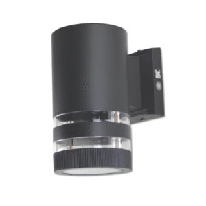 DCO- 2213-1 -BK 110MM (อ้วน) โคมไฟกิ่ง ภายนอก กลม ดำ 2 ขีด ส่อง เดี่ยว E27 110x200mm DC