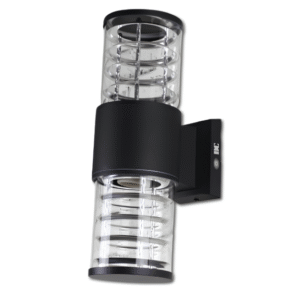 DCO- 2058 -BK 110MM (อ้วน) โคมไฟกิ่ง ภายนอก กลม ดำ ส่อง คู่ E27 110x330x170mm DC