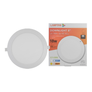 LED panel ฝัง กลม ขาว 18w d/l 8 นิ้ว รุ่น Ultra Slim Alu. LAMPTAN