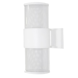 DCO- 2080-2W -WH 110MM  (อ้วน) โคมไฟกิ่ง ภายนอก กลม ขาว กรง ส่อง คู่ E27 110x330mm DC