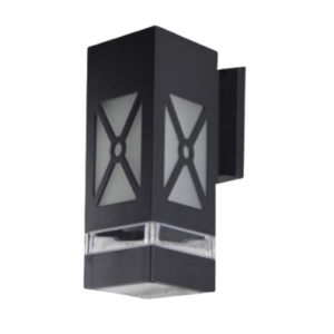 DCO -50403-1-W -BK โคมไฟกิ่ง ภายนอก เหลี่ยม ดำ X 1ขีด ส่อง เดี่ยว E27 90x190x150mm DC