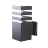 DCO- 2828 -BK 90MM (ผอม) โคมไฟกิ่ง ภายนอก สี่เหลี่ยม ดำ 3 ขีด ส่อง เดี่ยว E27 90x235x150mm DC