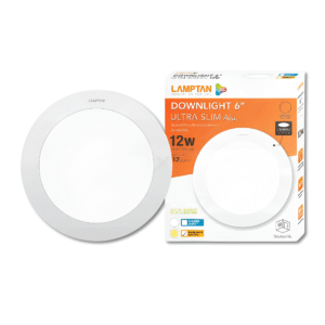 LED panel ฝัง กลม ขาว 12w d/l w/w 6 นิ้ว รุ่น Ultra Slim Alu. LAMPTAN