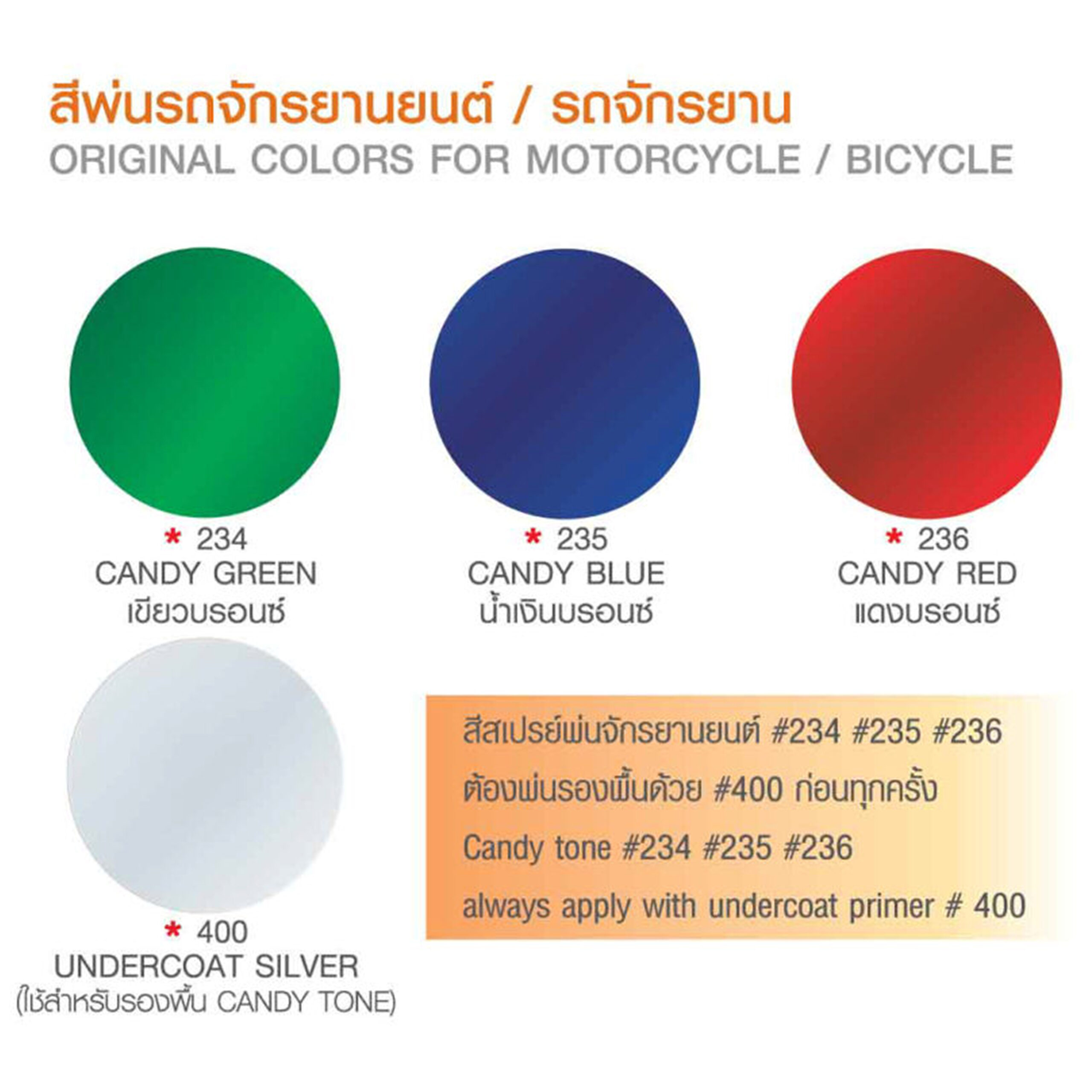 สี สเปรย์ พ่นมอเตอร์ไซค์ #235 สีน้ำเงิน บรอนช์ / Candy Red KOBE TOA - Image 2
