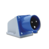 Power Plug เต้ารับ ตัวผู้ ติดผนังลอยงอ IP44 รุ่น 5X3 น้ำเงิน SALE