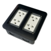ปลั๊กฝังพื้น แบบ บานพับ + กราวด์คู่ Aluminum Black BEWON