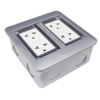 ปลั๊กฝังพื้น แบบ บานพับ + กราวดคู่ Aluminum Silver BEWON
