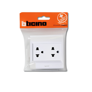 ชุด เต้ารับกาว์ดคู่ P50404N SMR BTICINO
