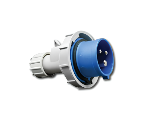 Power Plug ปลั๊กกลางทาง ตัวเมีย 3P 16A 200-250V IP67 (Series 2) รุ่น 0236 น้ำเงิน SALE
