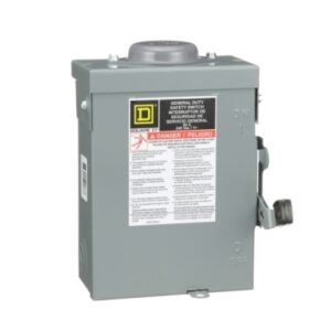 ตู้เซฟตี้สวิตช์ ภายนอก 3P 60A 240V รุ่น DU322RB ( ฟิวส์ในตัว เปลี่ยน ฟิวส์ไม่ได้ ) SCHNEIDER