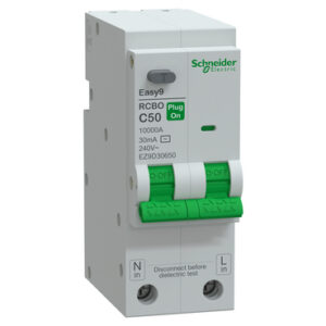 เมนเซอร์กิจ กันดูด 2P 50A RCBO EZ9D30650 Easy9 Schneider