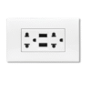 เต้ารับ คู่ 3 สาย ขาแบน + ขากลม + สายดิน+ USB Charger Type A 2 ช่อง AM4185AA MATIX BTICINO