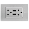 เต้ารับ คู่ 3 สาย ขาแบน + ขากลม + สายดิน+ USB Charger Type A+C 2 ช่อง สีเทา AA4185AA MATIX BTICINO