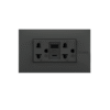 เต้ารับ คู่ 3 สาย ขาแบน + ขากลม + สายดิน+ USB Charger Type A 2 ช่อง สีดำ AG4185AA MATIX BTICINO