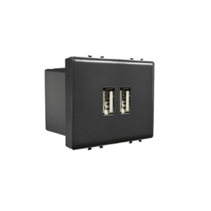 เต้ารับ USB แรงไฟสูงสุด 2,400mA 2 ช่อง สีดำ AG5285C2T MATIX BTICINO