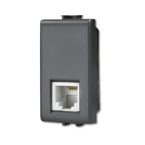 Telephone socket Rj11 1 module เต้ารับโทรศัพท์ 4 สาย RU11 สีดำ AG5958/11N MATIX BTICINO