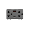 IC เต้ารับกราวด์ คู่ และ เต้ารับ type A ,C สีเทา IC-E2VUSBAC-PG ICON HACO