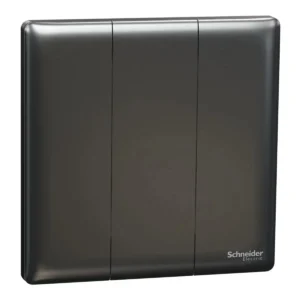 Switch 1 way, 16AX, 250V, 3 gangs, Dark Grey Unica X SCHNEIDER