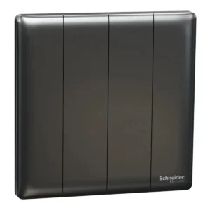 Switch 1 way, 16AX, 250V, 4 gangs, Dark Grey NUX34_1_DG Unica X SCHNEIDER