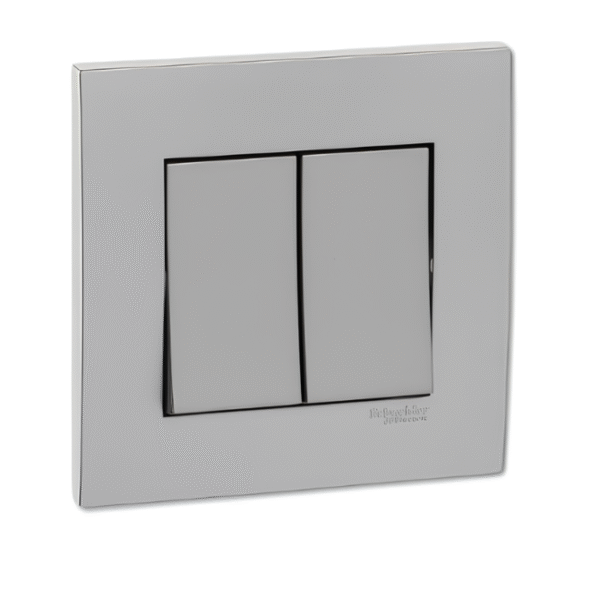 Switch,16AX, 250V, 2 way, 2 gang, aluminium silver KB32_AS Vivace SCHNEIDER