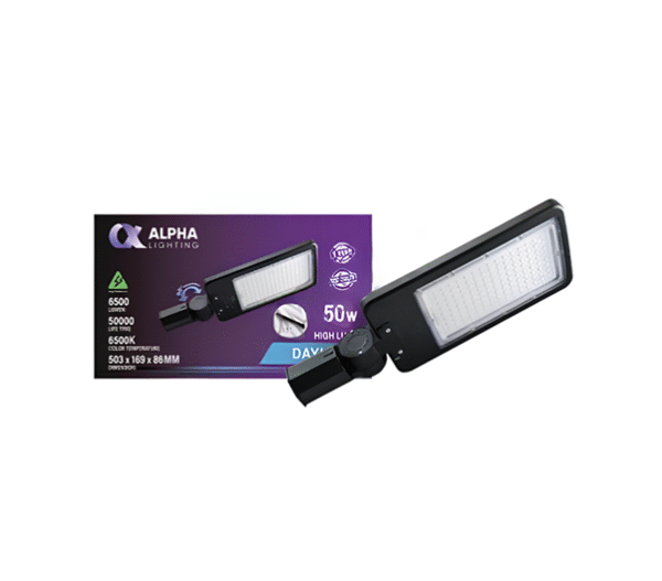 โคมถนน led 50w d/l พร้อม ขา ip65 ALPHA