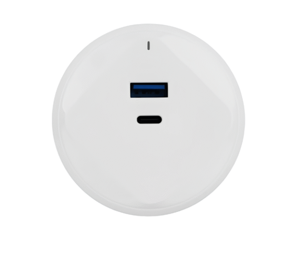 เต้ารับ USB A+C/PD 20 วัตต์ สำหรับรางไฟ 12 โวลต์ 1.67 แอมป์ พร้อมไฟ LED แสดงสถานะ TR-USB/AQC-WE TRON HACO