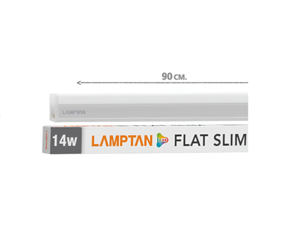 ชุดเซ็ท LED T5 14w D/L, W/W ต่อพ่วง กันฟ้าผ่า รุ่น LED T5 super slim LAMPTAN