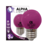 หลอดปิงปอง LED 3w 180lm สีม่วง Purple E27 ALPHA