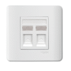 2 Gang Telephone Socket on Shutered Wallplate E8432RJS4 ZENCELO SCHNEIDER