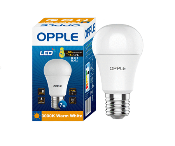 หลอด LED Bulb 7w w/w รุ่น E1 A55 E27 OPPLE