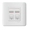 2 Gang Telephone + Data Outlet Category 6 on Shutered Wallplate E8432TDRJS_6 ZENCELO SCHNEIDER