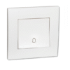 10A 250V Bell Press Switch with Bell Icon KB31BPB (White, silver) VIVACE SCHNEIDER