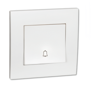 10A 250V Bell Press Switch with Bell Icon KB31BPB (White, silver) VIVACE SCHNEIDER