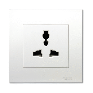 13A 250V 1 Gang 3 Pin Inter Socket  KBT413S (White , silver) VIVACE SCHNEIDER