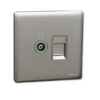 2 Gang TV+ Tel Socket Shuttered NUX32TVRJ4 UNICA X SCHNEIDER