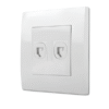 2 Gang Telephone Outlet with Shutter KB32TS (White, silver) VIVACE SCHNEIDER