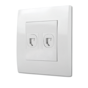 2 Gang Telephone Outlet with Shutter KB32TS (White, silver) VIVACE SCHNEIDER