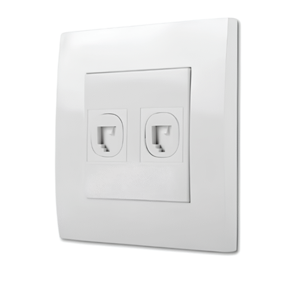 2 Gang Telephone Outlet with Shutter KB32TS (White, silver) VIVACE SCHNEIDER
