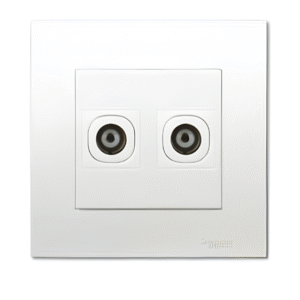 2 Gang TV Co-Axial Outlet KB32TV (White, silver) VIVACE SCHNEIDER