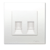 2 Gang Category 5e Data Outlet with Shutter KB32RJ5E (White , silver) VIVACE SCHNEIDER