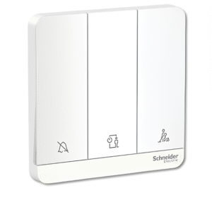 16AX 3 Gang Switch with “Please Clean Up”  “Do not Disturb” and “Please wait” E8333DMWS_XX_G5 AVATAR ON E SCHNEIDER