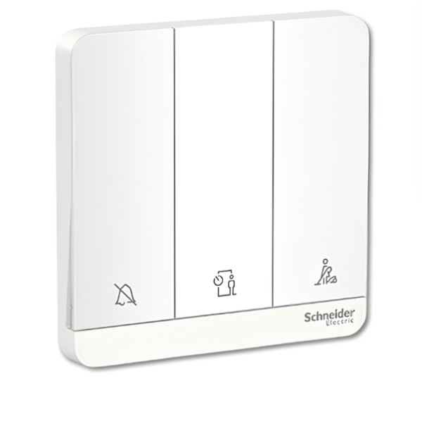 16AX 3 Gang Switch with “Please Clean Up”  “Do not Disturb” and “Please wait” E8333DMWS_XX_G5 AVATAR ON E SCHNEIDER