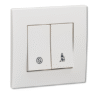 2 Gang 2 Way Switch “Do not Disturb and Clean up Rroom” KB32SDC (White , silver) VIVACE SCHNEIDER