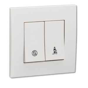 2 Gang 2 Way Switch “Do not Disturb and Clean up Rroom” KB32SDC (White , silver) VIVACE SCHNEIDER